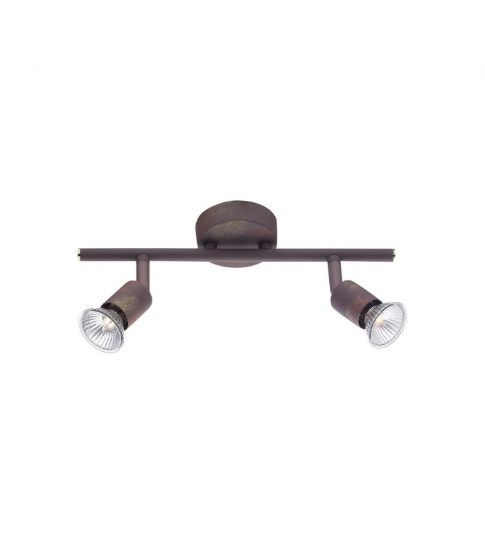 Base 2 Light Twin Ceiling Spotlight Rust Metal GU10 2x50W-1
