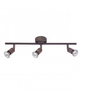 Base 3 Light Ceiling Spotlight Bar Rust Metal GU10 3x50W-1