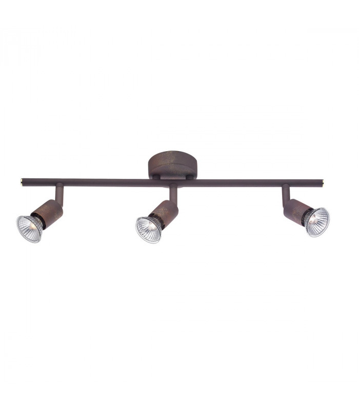 Base 3 Light Ceiling Spotlight Bar Rust Metal GU10 3x50W-1