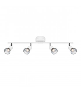 Base 4 Light Ceiling Spotlight Bar Matt White Metal GU10 4x50W-1