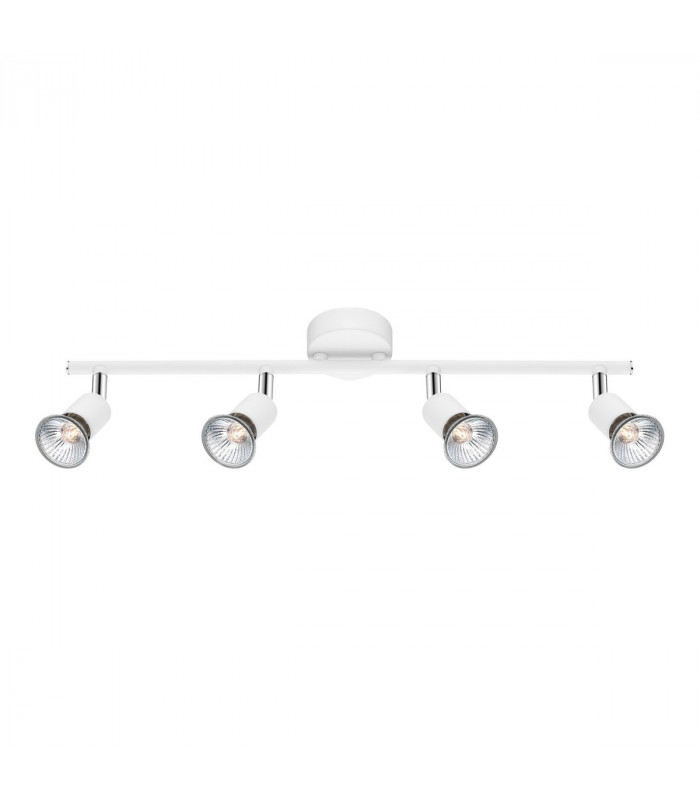 Base 4 Light Ceiling Spotlight Bar Matt White Metal GU10 4x50W-1