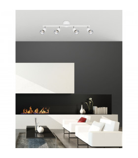 Base 4 Light Ceiling Spotlight Bar Matt White Metal GU10 4x50W-2
