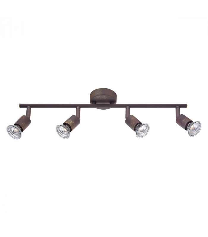 Base 4 Light Ceiling Spotlight Bar Rust Metal GU10 4x50W-1