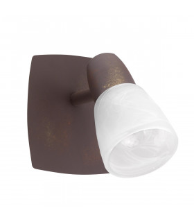 Reggio Single Spotlight Rust Metal Alabaster Glass LED E14-1