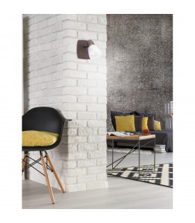 Reggio Single Spotlight Rust Metal Alabaster Glass LED E14-2