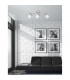 Publico 3 Light Ceiling Spotlight Bar Opal Glass Satin Nickel Metal LED E14-2