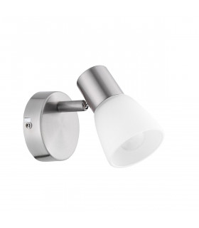 Publico Single Spotlight Opal Glass Satin Nickel Metal LED E14-1