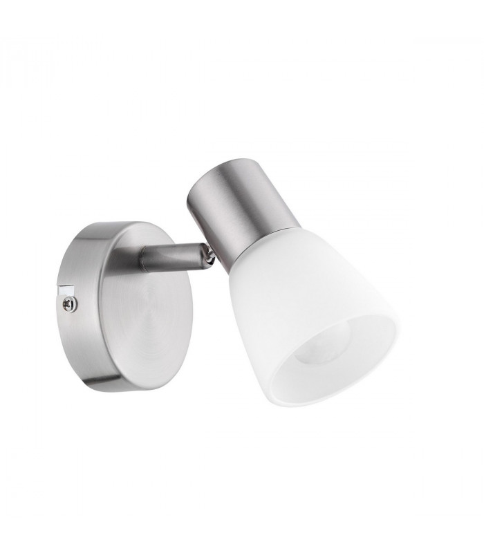 Publico Single Spotlight Opal Glass Satin Nickel Metal LED E14-1