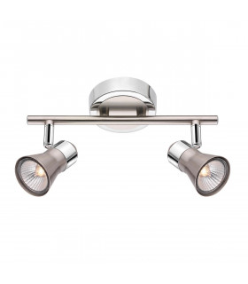Galeria Twin Ceiling Spotlight Satin Nickel Chrome Aluminium GU10 1x50W-1