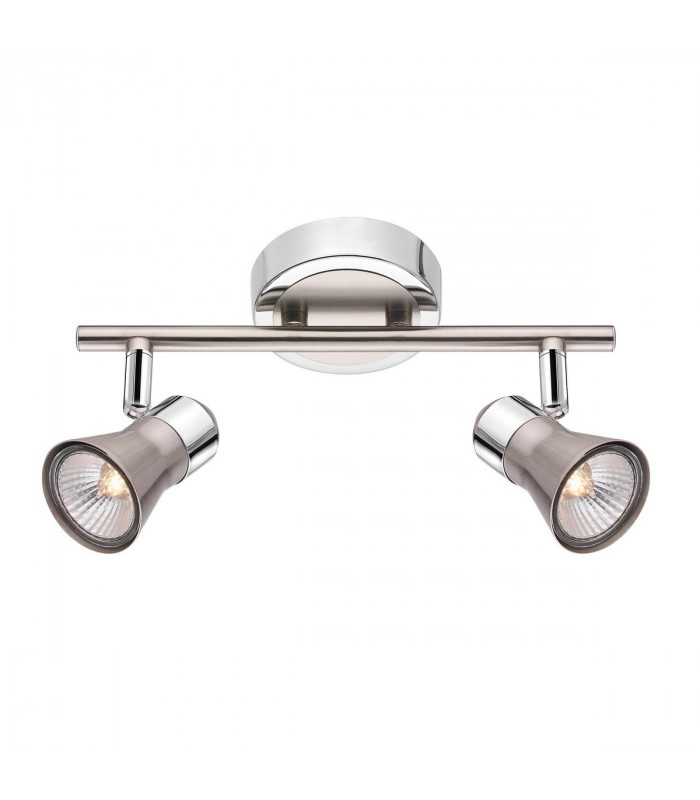 Galeria Twin Ceiling Spotlight Satin Nickel Chrome Aluminium GU10 1x50W-1