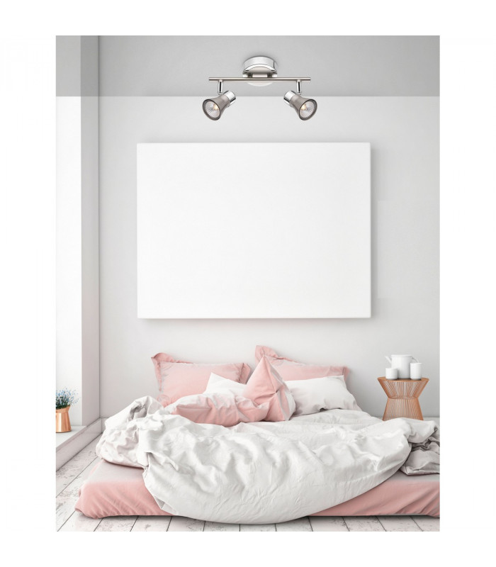 Galeria Twin Ceiling Spotlight Satin Nickel Chrome Aluminium GU10 1x50W-2