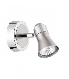 Galeria 2 Light Single Spotlight Satin Nickel Chrome Aluminium GU10 2x50W-1