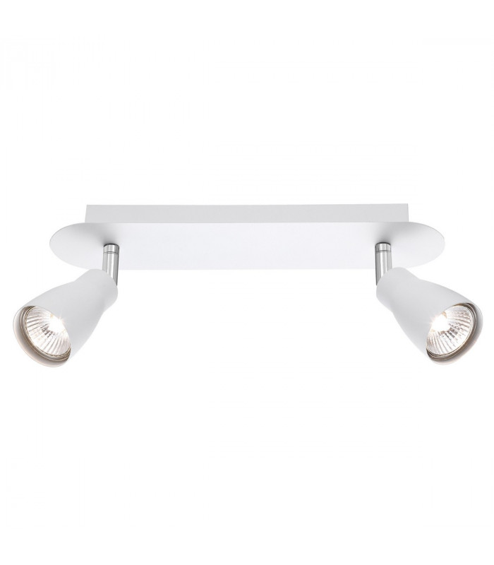 Cono 2 Light Twin Ceiling Spotlight Matt White Aluminium GU10 2x50W-1
