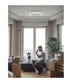 Cono 2 Light Twin Ceiling Spotlight Matt White Aluminium GU10 2x50W-2