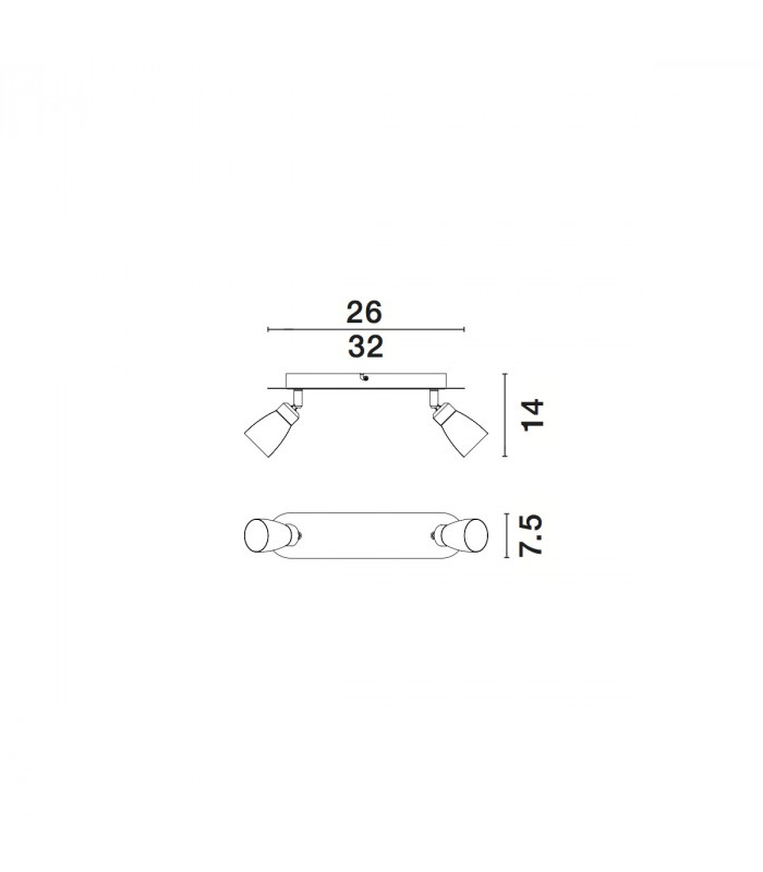 Cono 2 Light Twin Ceiling Spotlight Matt White Aluminium GU10 2x50W-3