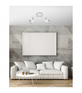 Galeria 2 Light Twin Ceiling Spotlight Matt White Chrome Aluminium GU10 2x50W-2