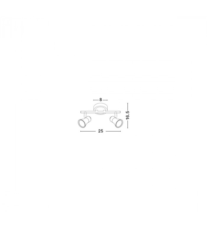 Galeria 2 Light Twin Ceiling Spotlight Matt White Chrome Aluminium GU10 2x50W-3