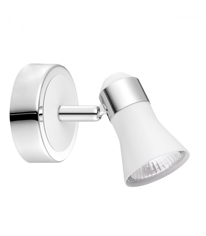 Galeria Single Spotlight Matt White Chrome Aluminium GU10 1x50W-1