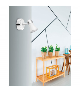 Galeria Single Spotlight Matt White Chrome Aluminium GU10 1x50W-2