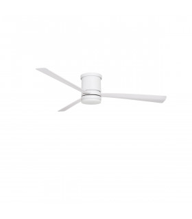 Silky Ceiling Fan Matt White Steel Glass White Plywood-1