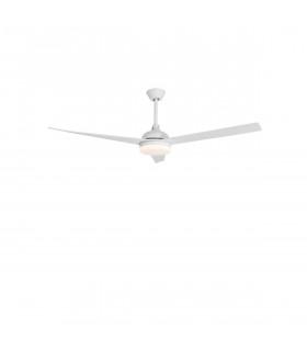 Silky Ceiling Fan Matt White Steel Glass Plywood White-1