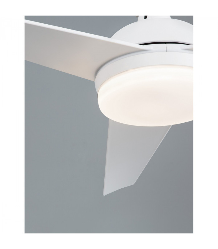 Silky Ceiling Fan Matt White Steel Glass Plywood White-3