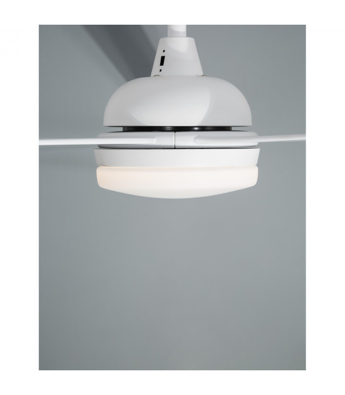 Silky Ceiling Fan Matt White Steel Glass Plywood White-4