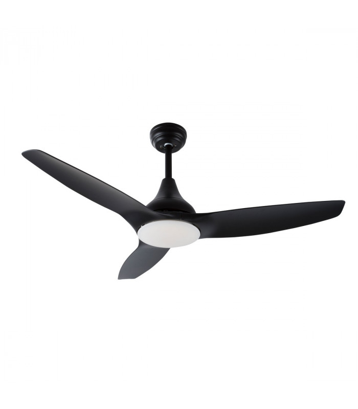 Samoa Ceiling Fan Steel Matt Black Glass 3ABS White Blades-3