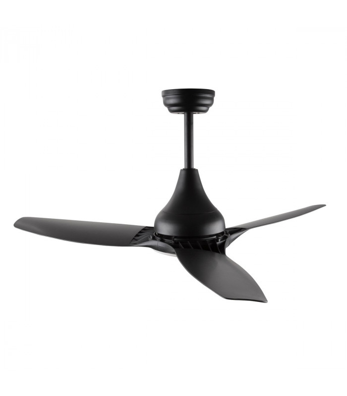 Samoa Ceiling Fan Steel Matt Black Glass 3ABS White Blades-4