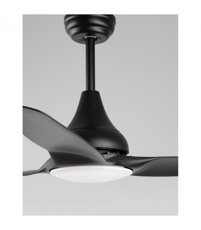Samoa Ceiling Fan Steel Matt Black Glass 3ABS White Blades-7