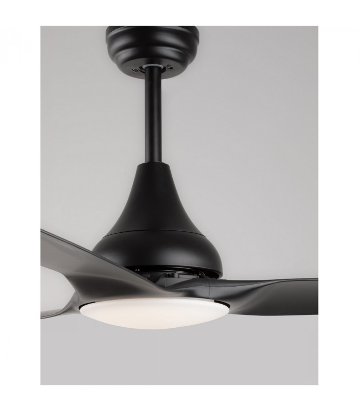 Samoa Ceiling Fan Steel Matt Black Glass 3ABS White Blades-8