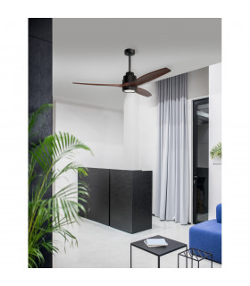 Sabal Ceiling Fan Steel Matt Black Glass 3ABS Wood Blades-2