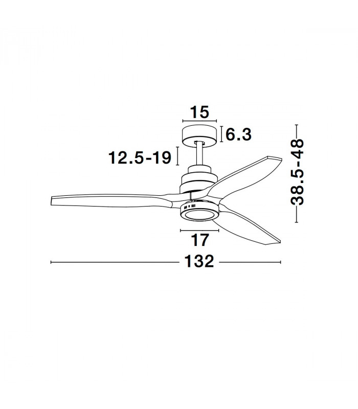 Silky Ceiling Fan Matt White Steel Glass Oak Wood-5
