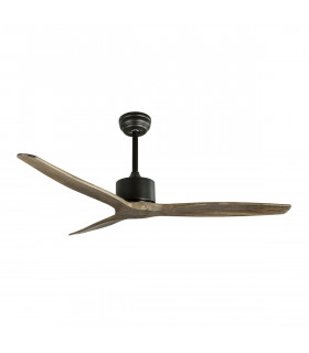 Vento Ceiling Fan Steel Matt White Glass 3ABS Wooden Blades-1