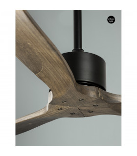 Vento Ceiling Fan Steel Matt White Glass 3ABS Wooden Blades-2