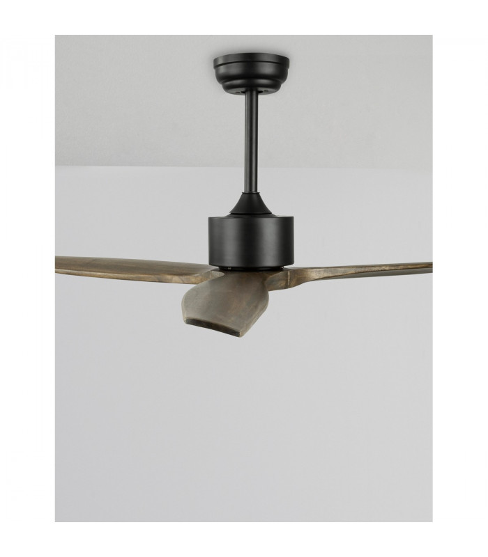 Vento Ceiling Fan Steel Matt White Glass 3ABS Wooden Blades-5