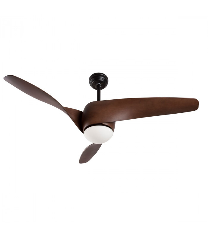 Breeze Ceiling Fan Steel Matt Black & Glass 3ABS Blades with Wood-3