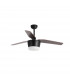 Monsoon Ceiling Fan Steel Matt Black &Glass 3ABS Wood Blades-1