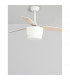 Monsoon Ceiling Fan Steel Matt White Glass 3ABS Wood Blades-3