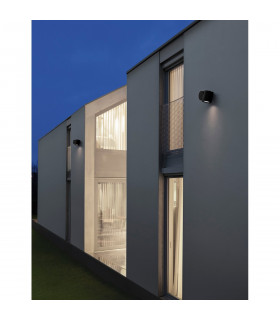 Focus Outdoor Down Wall Lamp Black Aluminium Glass LED GU10 1x7W IP54-2