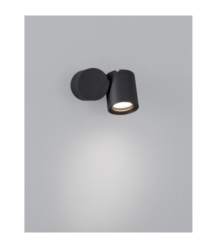 Focus Outdoor Down Wall Lamp Black Aluminium Glass LED GU10 1x7W IP54-4