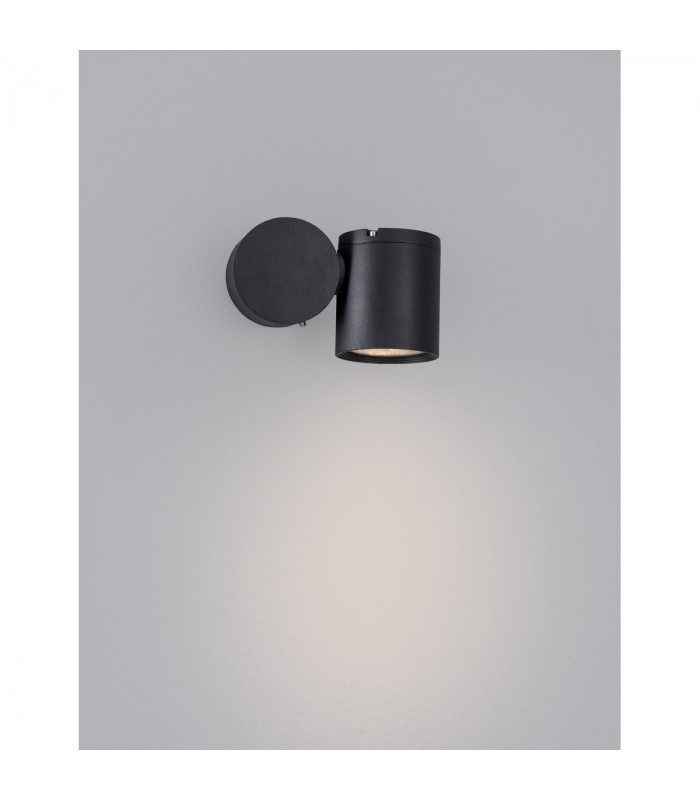 Focus Outdoor Down Wall Lamp Black Aluminium Glass LED GU10 1x7W IP54-6