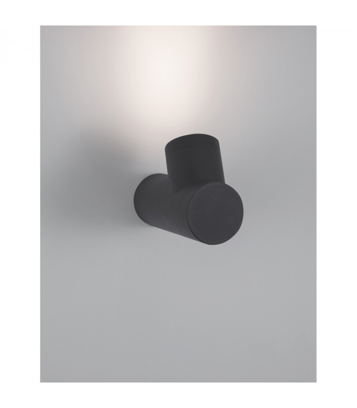 Ramo Outdoor Modern Wall Lamp Dark Grey Aluminium Glass LED GU10 1x7W IP65-4
