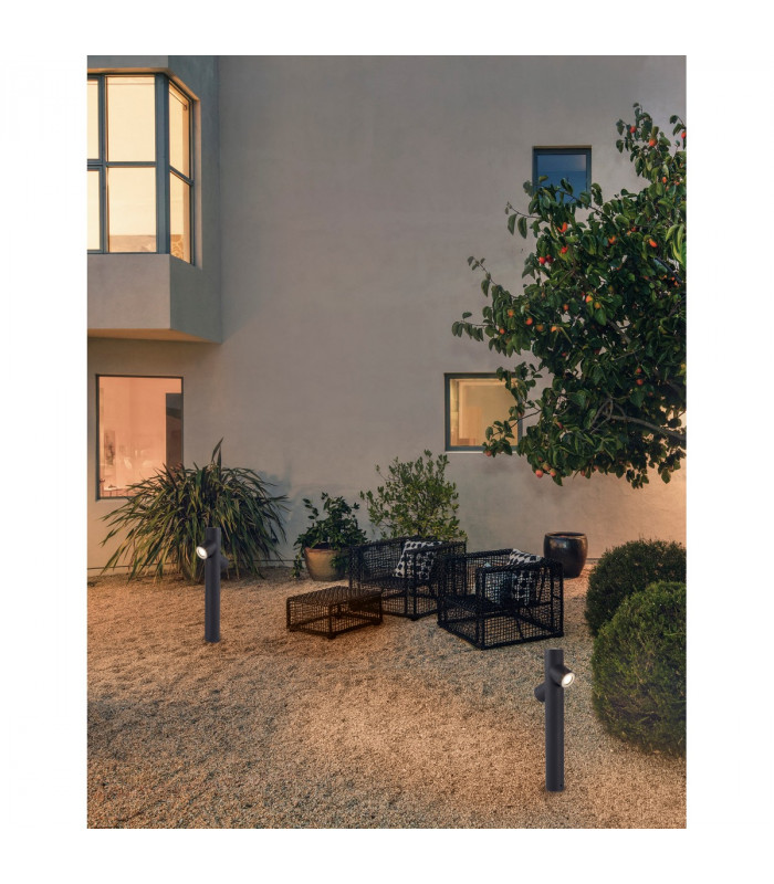 Ramo 2 Light Outdoor Bollard Dark Grey Aluminium Glass LED GU10 2x7W IP65-2