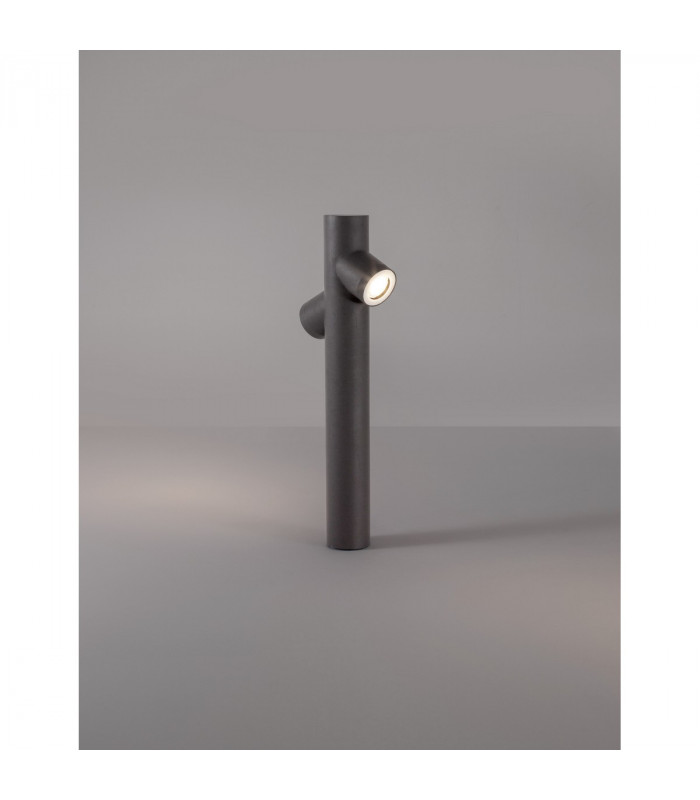 Ramo 2 Light Outdoor Bollard Dark Grey Aluminium Glass LED GU10 2x7W IP65-5