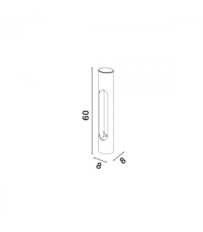Ellery 60cm Outdoor Bollard Black Aluminium LED 12W 372Lm 3000K IP65-4