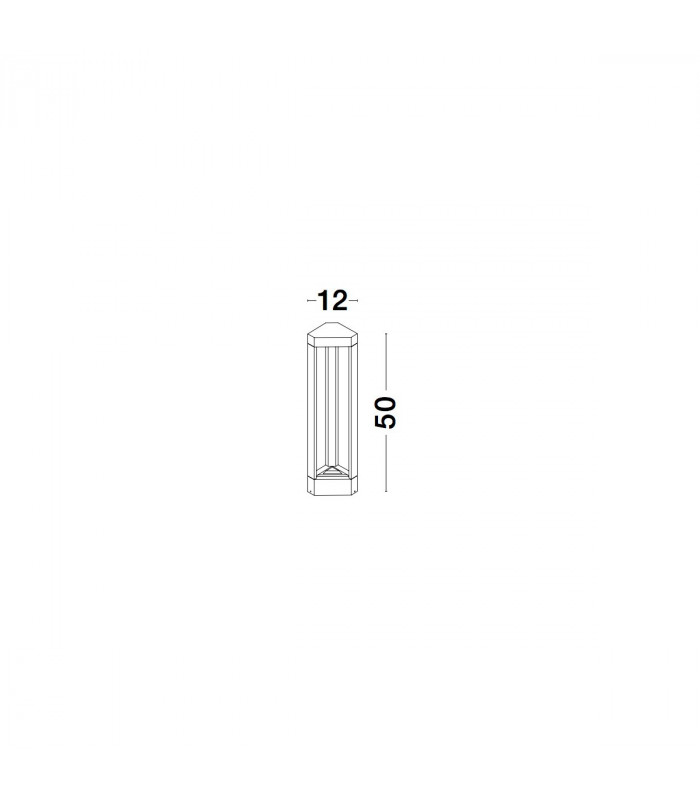 Pax 50cm Outdoor Bollard Black Aluminium LED 9W 715Lm 3000K IP54-6