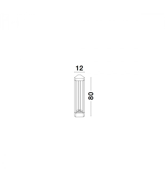 Pax 80cm Outdoor Bollard Black Aluminium LED 9W 715Lm 3000K IP54-6