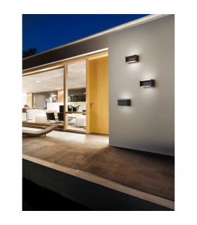 Twin 2 Light Outdoor Up Down Wall Lamp Dark Grey Aluminium LED 2x5W 600Lm 3000K Rotation 0-90o IP54-2