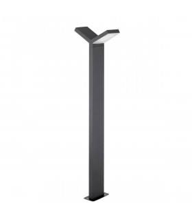 Park 2 Light Outdoor Bollard Aluminium Dark Grey LED 2x6W 522Lm 3000K IP54 AC Driver Included-1